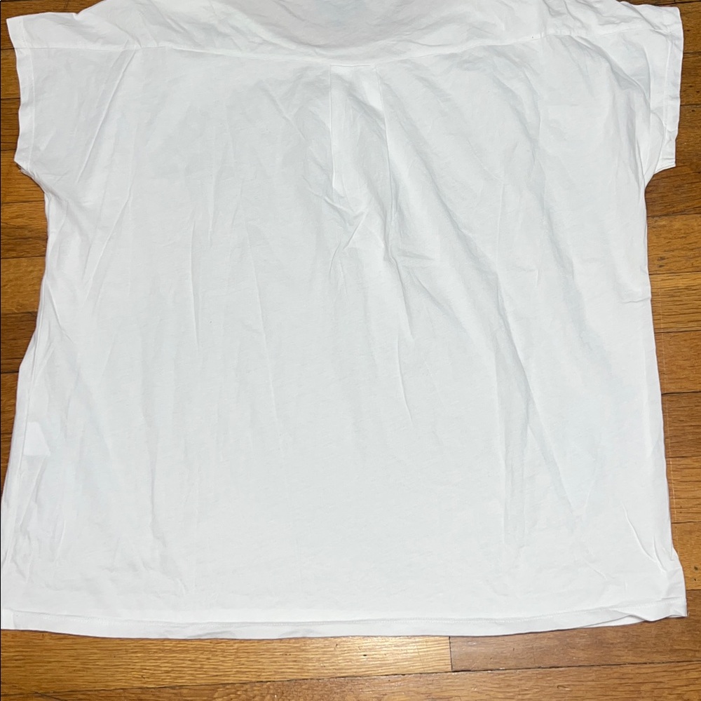 A.P.C. Oversized Boxy Fit Boatneck Cap Sleeve Tee in White, Women’s size Large - Picture 11 of 12